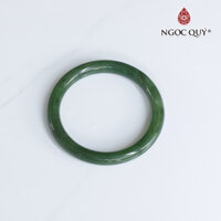 Vòng tay nguyên khối bản tròn ngọc bích nephrite mệnh hỏa, mộc - Ngọc Quý Gemstones - Ni 55