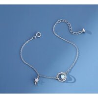 Vòng tay nữ bạc 925 dây rút ROIXECAT mặt hình nơ lắc tay đính đá phụ kiện trang sức