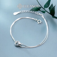 Vòng tay nữ bạc 925 Eleanor Accessories layer đính vòng tròn đôi lắc tay phụ kiện trang sức 7855