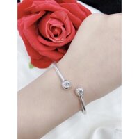 Vòng tay nữ bạc nguyên chất dạng kiềng có đính đá VT002