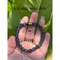 Vòng tay nữ đá mắt mèo đen thiên nhiên dành cho nữ mệnh Thuỷ, Mộc