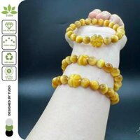 Vòng Tay Nữ Đẹp - Vòng Phong Thủy Mệnh Thổ, Kim TUDO VCVMHVT AU10K Charm Cỏ 4 Lá May Mắn B13K700 - 16cm