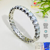 Vòng tay nữ đính full moissanite kim cương nhân tạo 2-6mm bạc xi bạch kim, Lắc tay moissanite - VFM