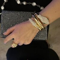 Vòng tay nữ hình Rắn kim loại phụ kiện đeo tay Punk ngầu cá tính xinh đẹp thời trang Châu Âu Mỹ