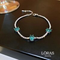 vòng tay nữ không gỉ lắc tay nữ vòng tay dây rút vòng đeo tay đơn giản cho nữ  đính đá zircon xanh   cao cấp VRH_04