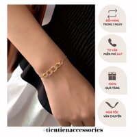 Vòng tay nữ, lắc tay dây rút mạ vàng bền màu phối xích Tiên Tiên Accessories