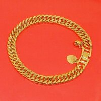 Vòng tay nữ mạ vàng dạng mắt xích trái tim trao yêu thương cực sang VT6001