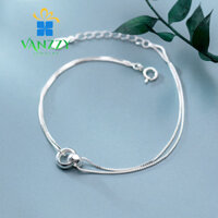 Vòng Tay Nữ Thần Mặt Trời Bạc 925 VANZZY JEWELRY , Lắc tay bạc hai vòng tròn lồng vào nhau S3241