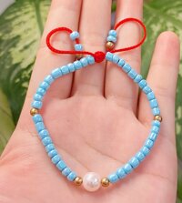 Vòng tay nữ thời trang kết hạt cườm mix hạt ngọc trai nuôi dễ thương - Mẫu 01