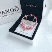 Vòng tay Pandora charm bạc 925 với màu kim cương vàng hồng ss369