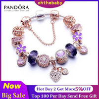 Vòng tay Pandora Charn với hạt opal tím