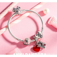 Vòng tay Pandora Disney bán chạy nhất, Mickey Minnie, quà tặng tình yêu ngọt ngào cho ngày Valentine, trang sức nữ, sẵn có, thời trang mới, kiểu dáng mới aas031 99pA