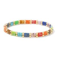 Vòng tay pha lê hạt đá tự nhiên bán chạy, hạt pha lê Amethyst Lapis Lazuli, hạt spacer vàng 18k, vòng tay cặp đôi unisex