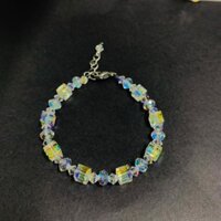 Vòng tay pha lê Swarovski hạt vuông 6ly