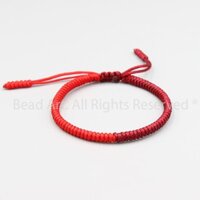 Vòng Tay Phối Dây Đỏ Tươi & Sậm Phong Cách Tibet Handmade, Vòng Tay Phong Thuỷ S450 - Bead Art