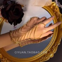 Vòng tay phong cách kỳ lạ vàng Gothic Cyberpunk Lolita, vòng tay biểu diễn khiêu vũ, phụ kiện phong cách cổ điển cá tính