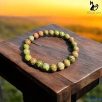 Vòng tay phong thủy bằng đá Unakite made by Shang