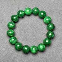 Vòng tay phong thủy đá cẩm thạch sơn thủy thiên nhiên cho Nam Nữ cầu Tài Lộc Duyên - 12mm