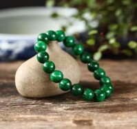 Vòng tay phong thủy đá cẩm thạch sơn thủy thiên nhiên cho Nam Nữ cầu Tài Lộc Duyên - 10mm