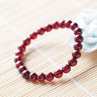 Vòng tay phong thủy đá đỏ đậm màu Ruby thời trang cho Nữ cầu Lộc Tài Duyên - 6mm