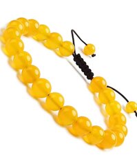 Vòng tay phong thủy đá mã não vàng thiên nhiên size 10mm