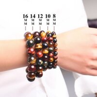 Vòng Tay Phong Thủy Đá Mắt Hổ Tự Nhiên Đa Sắc 16 Ly
