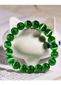 Vòng tay phong thủy đá opal mắt mèo hợp mệnh, chiêu tài hút lộc, bình an VTO1 - Xanh lá