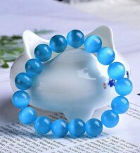 Vòng tay phong thủy đá opal mắt mèo hợp mệnh, chiêu tài hút lộc, bình an VTO1 - Xanh dương
