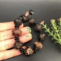 Vòng tay phong thủy mã não lạt ma tây tạng, vòng đá phong thủy hợp tất cả các mệnh, size 20mm