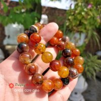Vòng tay phong thủy mã não vảy rồng màu rêu - 10ly