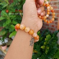 Vòng tay phong thủy mã não vảy rồng màu cam - 12ly