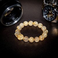 Vòng Tay Phong Thủy Nam Thạch Anh Tóc Vàng Thiên Nhiên Mix Tỳ Hưu Mệnh Thổ - Kim Tài Lộc VN004