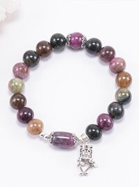 Vòng Tay Phong Thủy Nữ Đá Tourmaline Phối Charm Đèn Lồng Bạc 8mm Nhiều Mệnh Ngọc Quý Gemstones