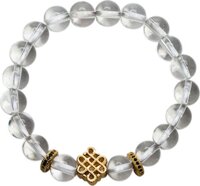 Vòng Tay Phong Thủy Nữ Đá Thạch Anh Trắng Phối Charm Si 8mm Mệnh Kim, Thủy Ngọc Quý Gemstones