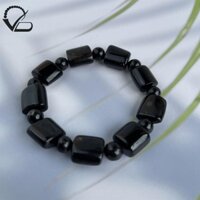 Vòng tay phong thủy San hô đen kiểu trúc dẹp CNC VĂN BÉ