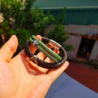Vòng tay phong thủy vật liệu họa tiết da cá đuối, họa tiết da trăn
