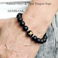 Vòng Tay Quý Ông Đá Onyx Opal Trạm Rồng Tự Nhiên