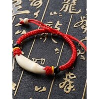 Vòng Tay Răng Chó Thật Đen vòng chân răng sói trang sức trẻ em mặt dây chuyền cung hoàng đạo cặp đôi quà sinh nhật trang sức dây đeo răng