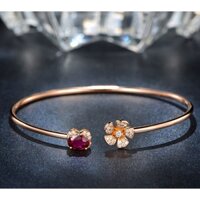 Vòng tay ruby mạ vàng 18k đơn giản thanh lịch