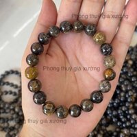 Vòng tay san hô đen nâu vân xớ ngẫu nhiên siêu đẹp 9-10mm