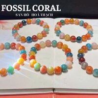 Vòng tay san hô hoá thach 10mm sdep kèm hộp new