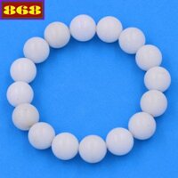 Vòng tay san hô trắng 12 ly - Vòng chuỗi đá - Chuỗi hạt đeo tay mệnh Kim, mệnh Thủy