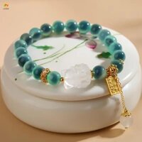 Vòng tay sang trọng ECHOG, Vòng tay hạt mã não may mắn, Vòng tay tua rua thời trang Trang sức cổ điển Vòng tay chuỗi hạt Vòng tay nữ
