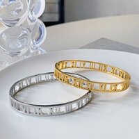 Vòng tay số La Mã thời trang | Ánh Sáng Sang Trọng Tối Giản Thép Titan Hoa Hồng Mạ Vàng Vòng Tay Kỷ Niệm Trận Đấu Quà Tặng Sinh Nhật Thép Không Gỉ
