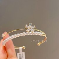 Vòng tay tầng mix ngọc đá hoa mai full đá xi vàng