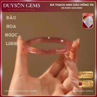 Vòng tay thạch anh dâu hồng tự nhiên bản đũa Duyson Silver phong thủy may mắn phú quý