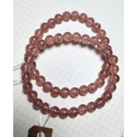 Vòng tay thạch anh dâu tây đỏ hạt 6.8li.