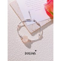 Vòng Tay Thạch Anh Hồng Bạc 925 TOPGEMS Lắc Tay Nữ Dạng Charm Kiềng Bạc 925 mix Đá Thạch Anh Hồng