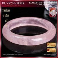 Vòng tay thạch anh hồng tự nhiên bản hẹ liền khối Duyson Silver phong thủy may mắn phú quý