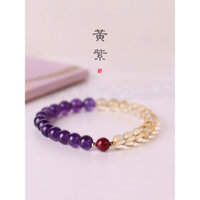 Vòng tay thạch anh tím tự nhiên nguyên bản cấp bộ sưu tập